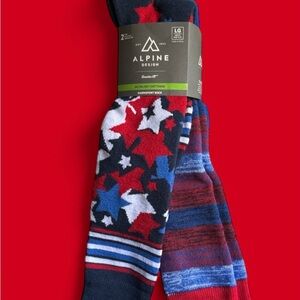 Alpine Design Men's Starry Casual Socks - Red, White, Blue